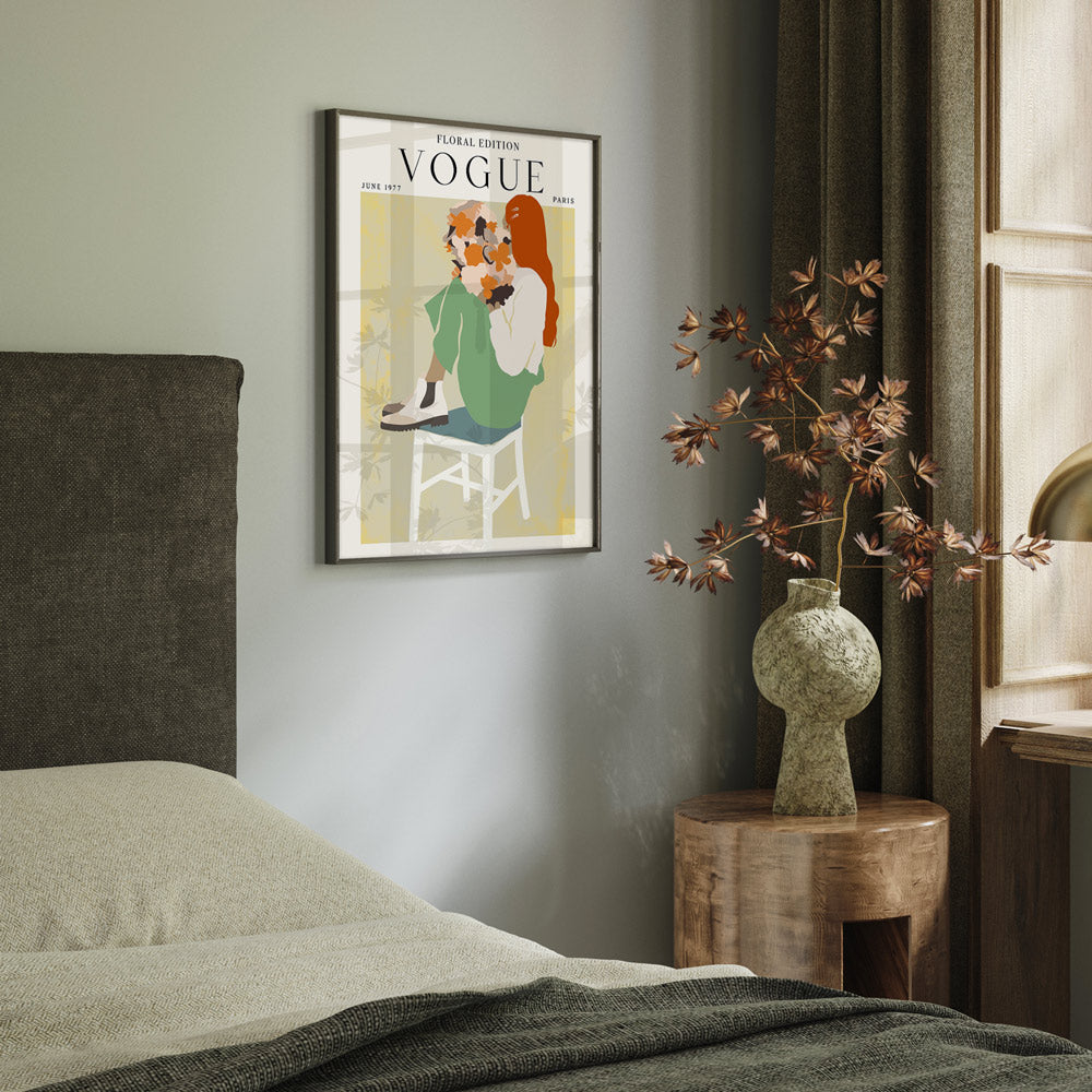 Abstract Vogue - June 1977 (Floral Edition) Nook At You Matte Paper Rolled Art