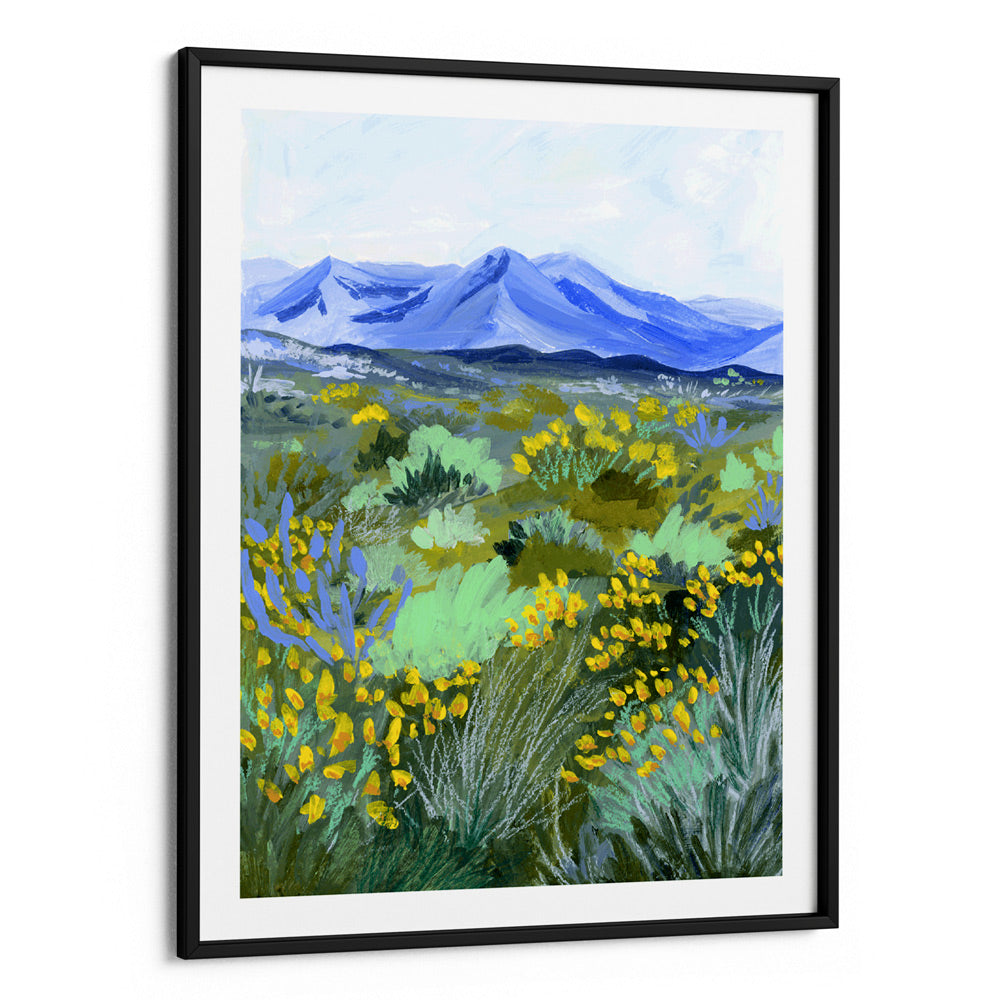 Blue Valley – Mountain Landscape Canvas Painting - XS / Matte Paper / Rolled Art - Nook At You