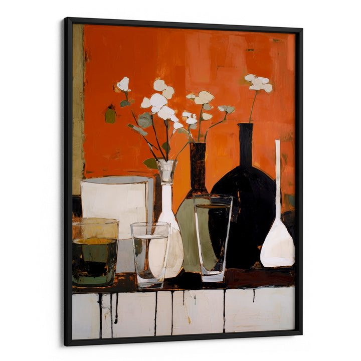 Still Life With Glasses and Bottles Abstract Painting-Rolled Art-Nook At You
