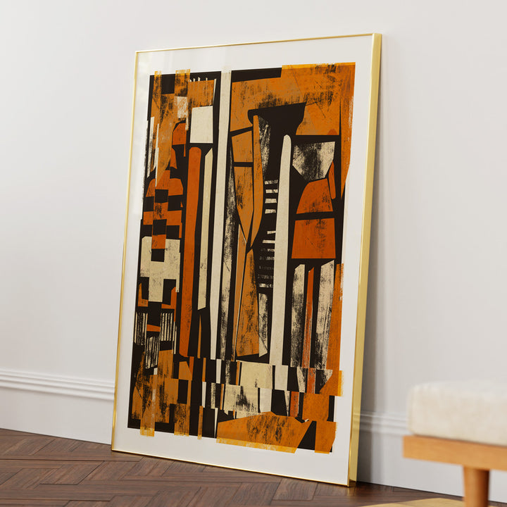 Small Pieces Abstract Painting-Gold Metal Frame-Nook At You