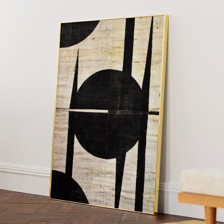 Fixed Circle Abstract Painting-Gold Metal Frame-Nook At You