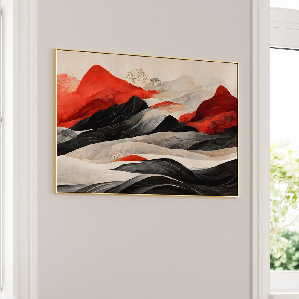 Red Mountains Art Landscape Painting