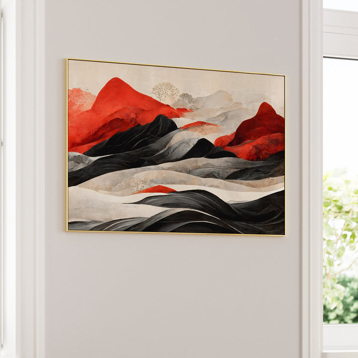 Red Mountains Art Landscape Painting