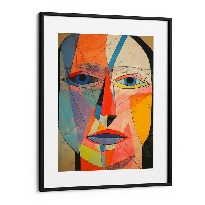 The Face Abstract Painting-Black Frame With Mount-Nook At You