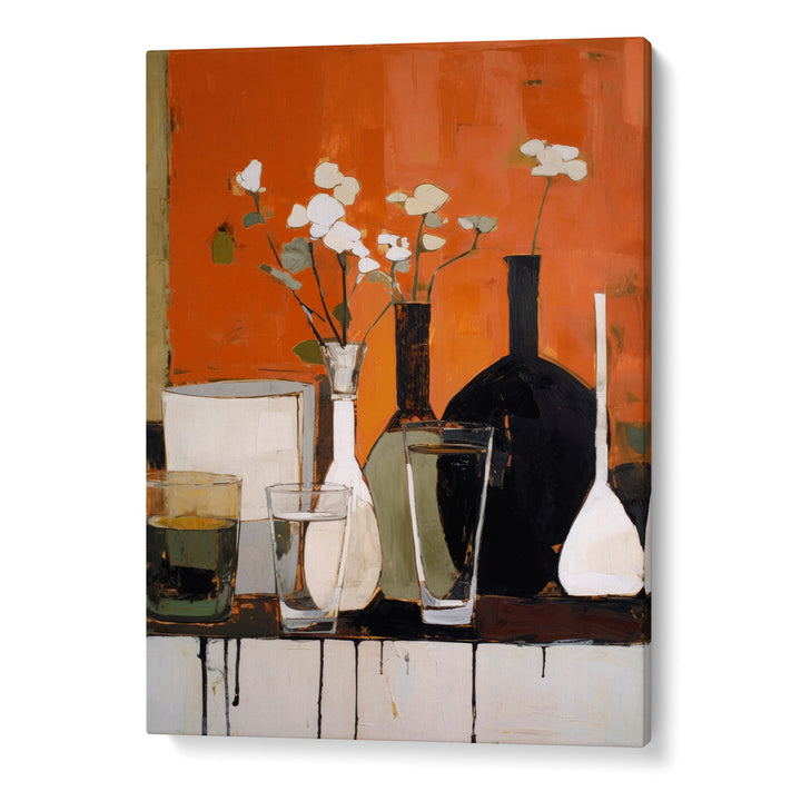 Still Life With Glasses and Bottles Abstract Painting-Gallery Wrap-Nook At You