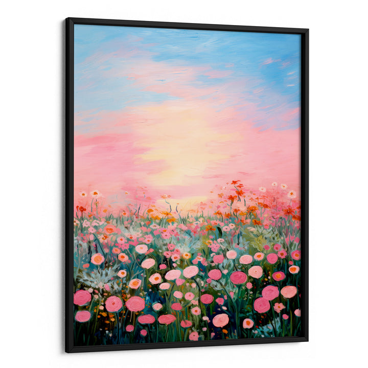 Pink Sunrise Nature Canvas Paintings