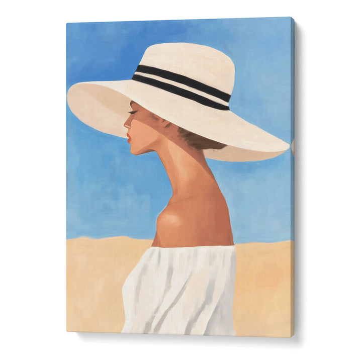 Woman in Wide Brimmed Hat Boho Art Painting