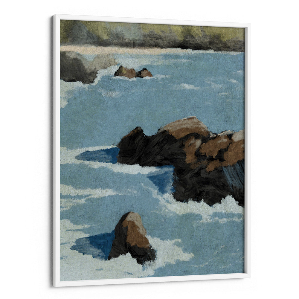 Cliff View Landscape Wall Art Painting Scenery Painting-White Frame-Nook At You