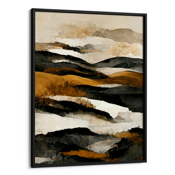 Ochre And Beige Mountains Abstract Painting Landscape Art-Rolled Art-Nook At You