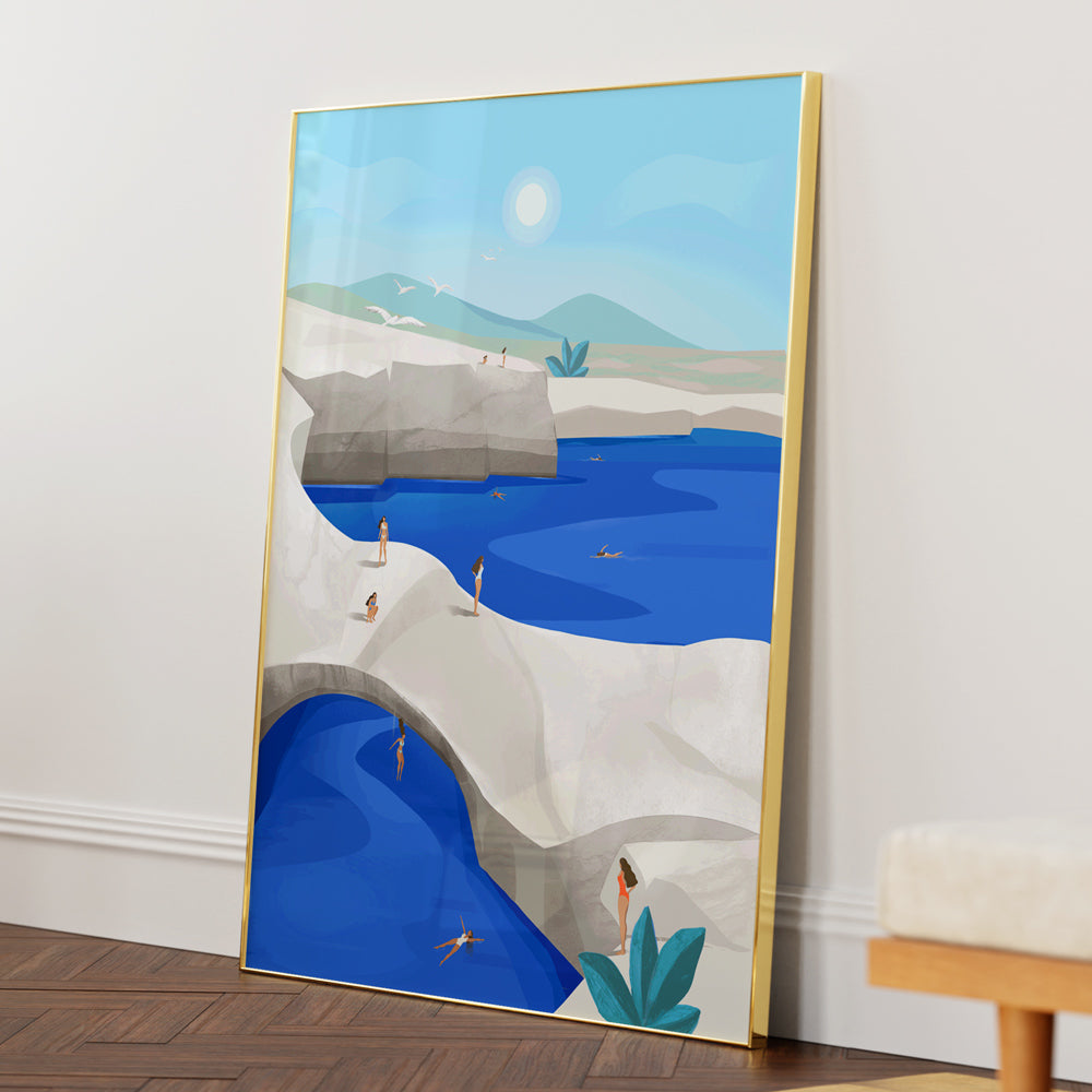 Cliff Jumping – Coastal Landscape Poster for Home Décor - XS / Matte Paper / Rolled Art - Nook At You