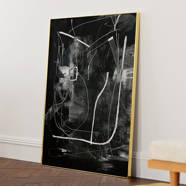 Mono Canvas Painting-Gold Metal Frame-Nook At You