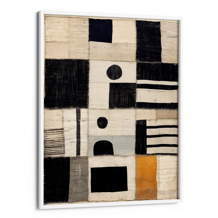 Sewn Fabric Abstract Painting-White Frame-Nook At You