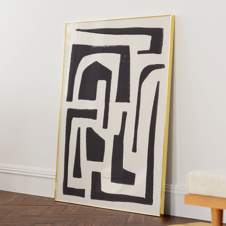 Neighbourhood Abstract Art-Gold Metal Frame-Nook At You