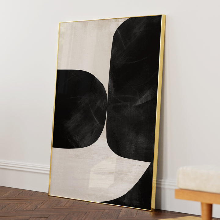 Night No. 2 Abstract Artwork-Gold Metal Frame-Nook At You