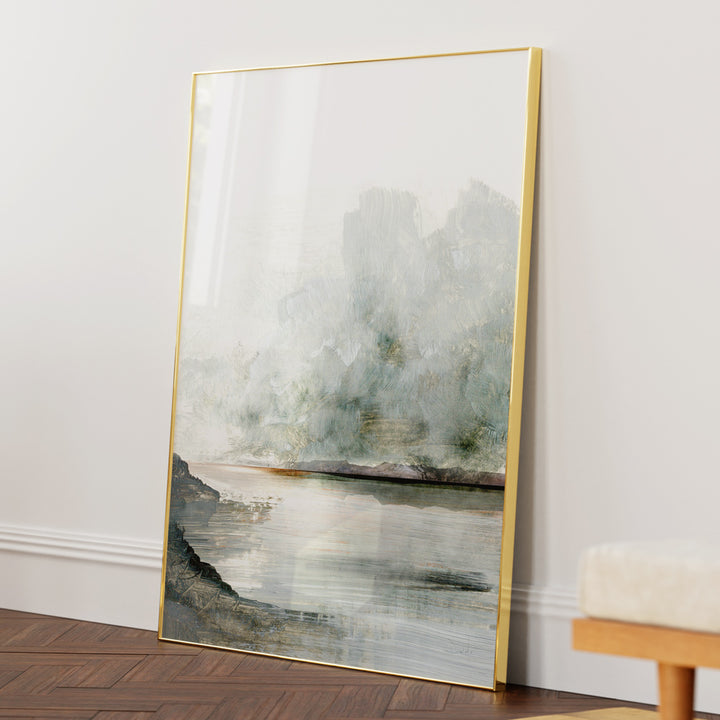 Ebb Abstract Artwork-Gold Metal Frame-Nook At You