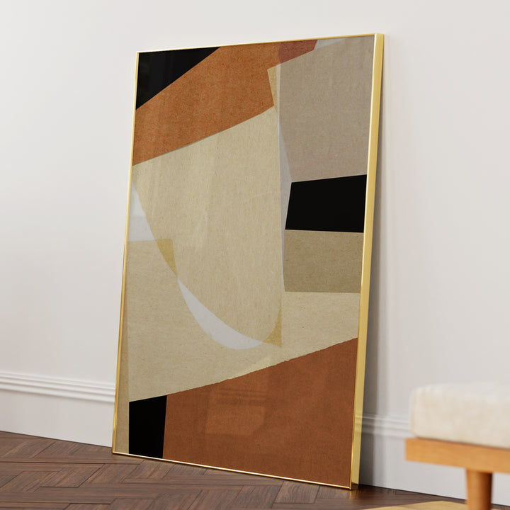 Terra Abstract Painting-Gold Metal Frame-Nook At You