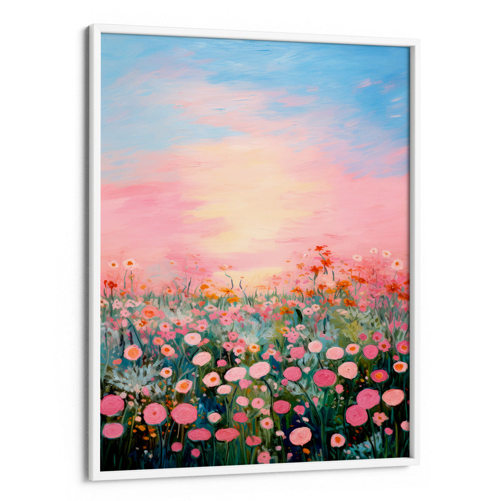 Pink Sunrise Nature Canvas Paintings