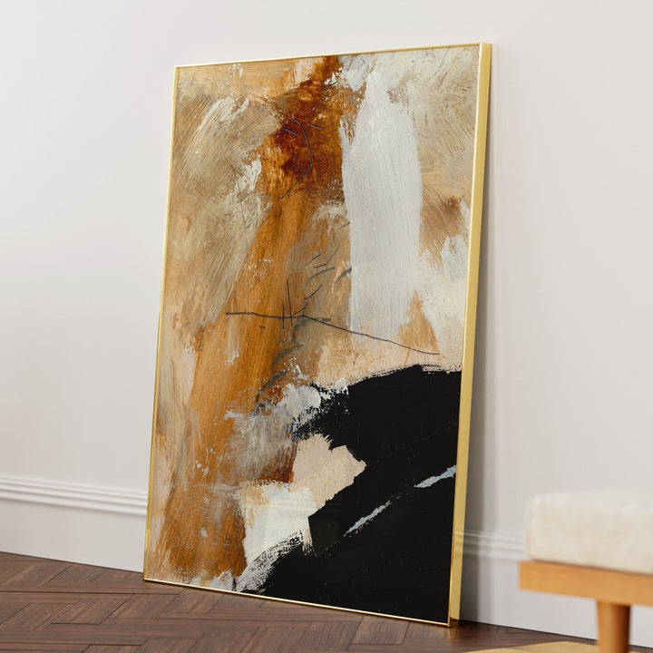 Underneath Abstract Artwork-Gold Metal Frame-Nook At You