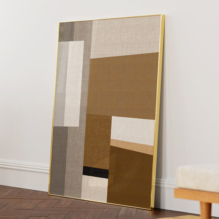 Mod Abstract Painting-Gold Metal Frame-Nook At You