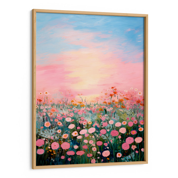 Pink Sunrise Nature Canvas Paintings
