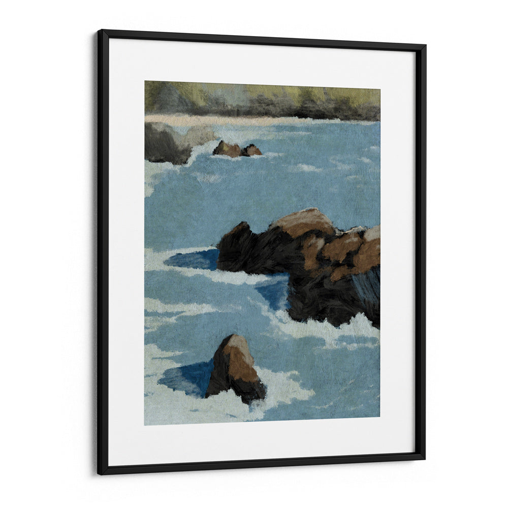 Cliff View Landscape Wall Art Painting Scenery Painting-Black Frame With Mount-Nook At You