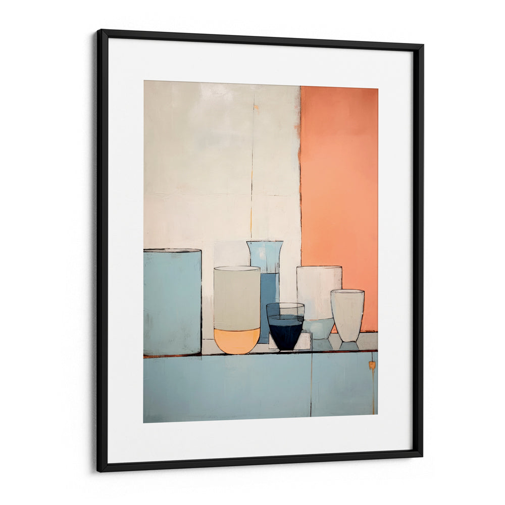 Pastel Still Life Abstract Painting-Black Frame With Mount-Nook At You