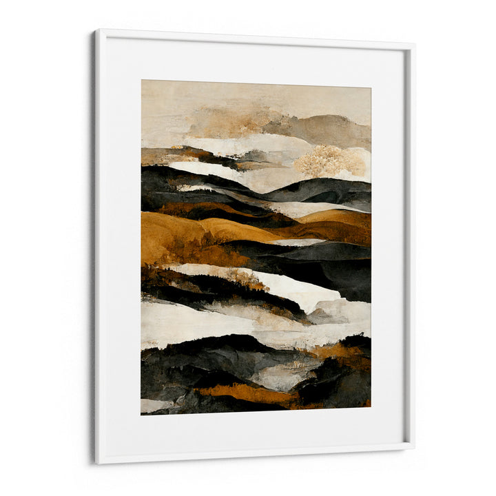 Ochre And Beige Mountains Abstract Painting Landscape Art-Nook At You
