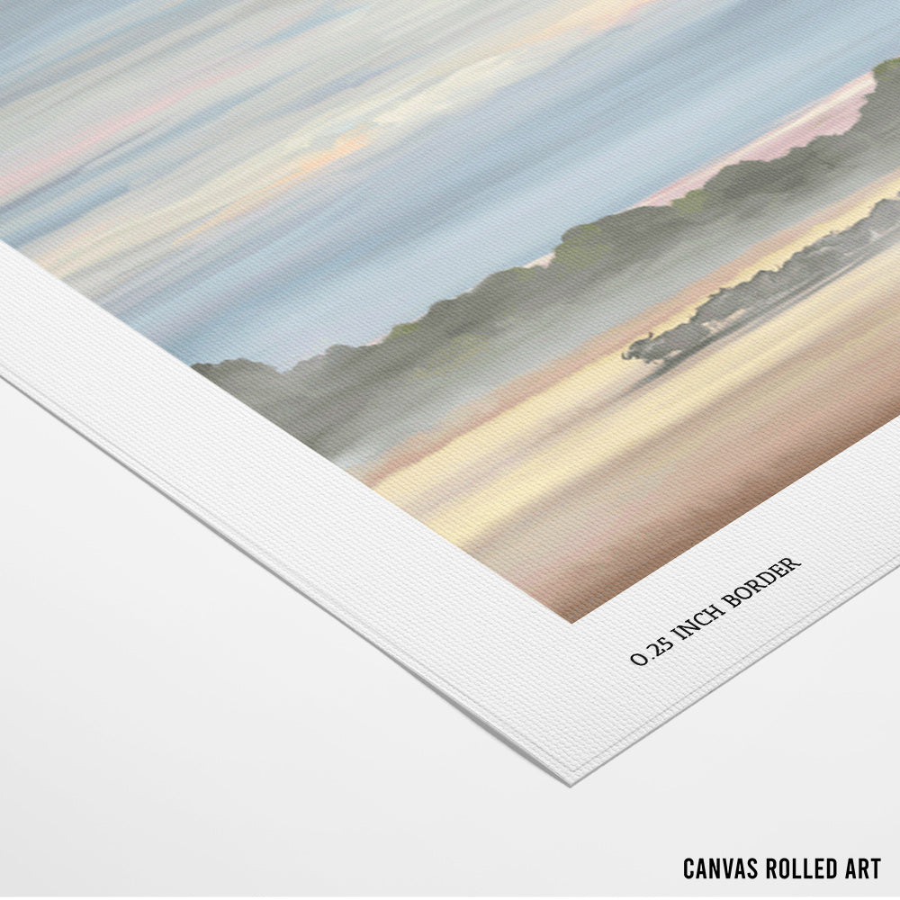 Buffalos In Botswana – Wildlife Landscape Canvas Print - XS / Matte Paper / Rolled Art - Nook At You