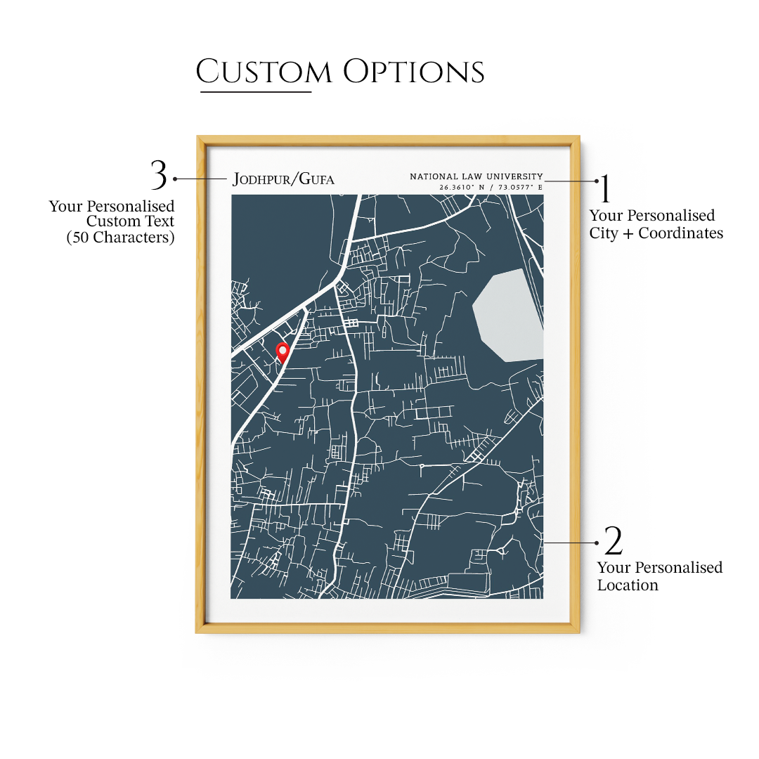 Custom Steet Map Art - Deep Blue - Modern #2 - XS / Matte Paper / Rolled Art - Nook At You