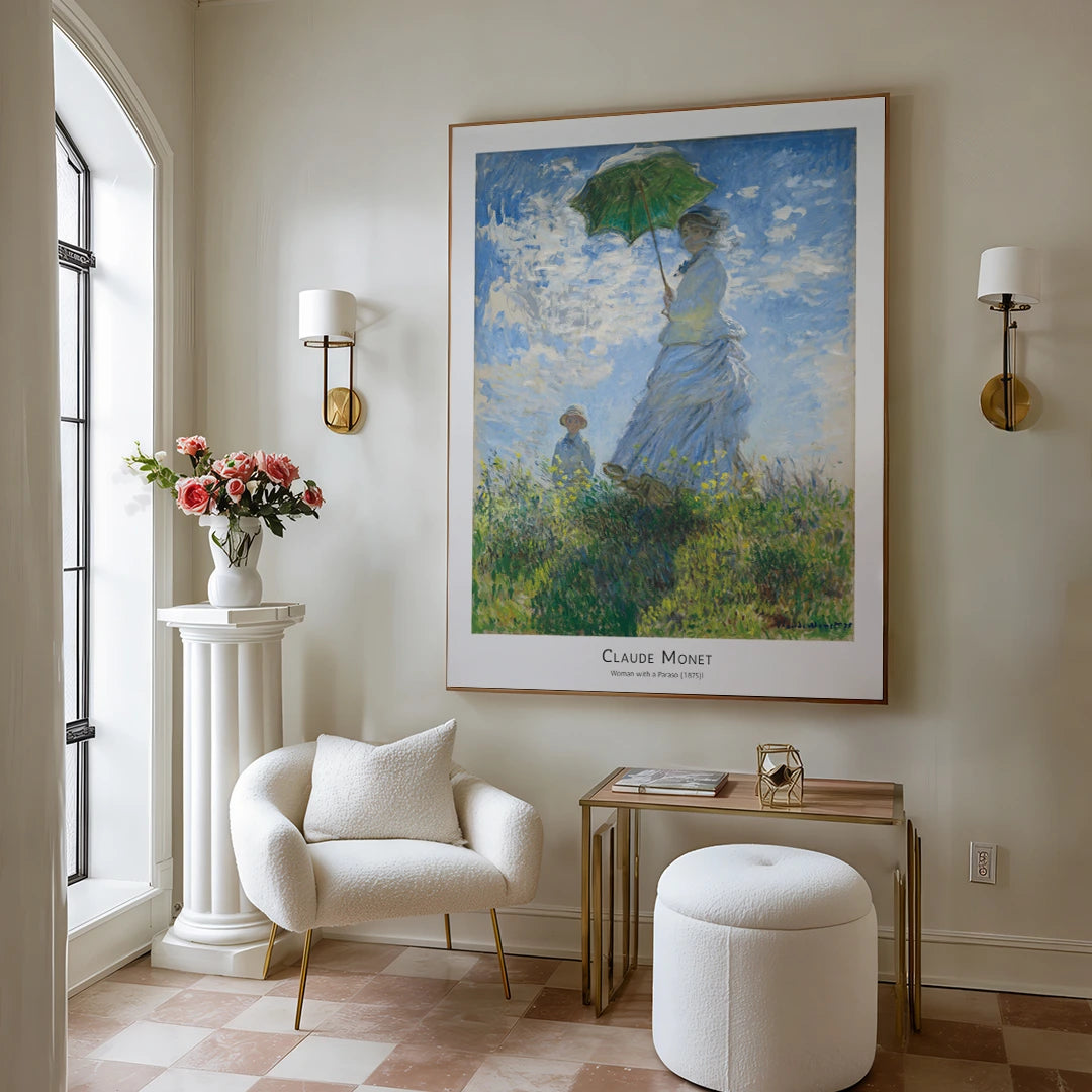 Monet - Woman with a Paraso Exhibition Art Print - XS / Matte Paper / Rolled Art - Nook At You