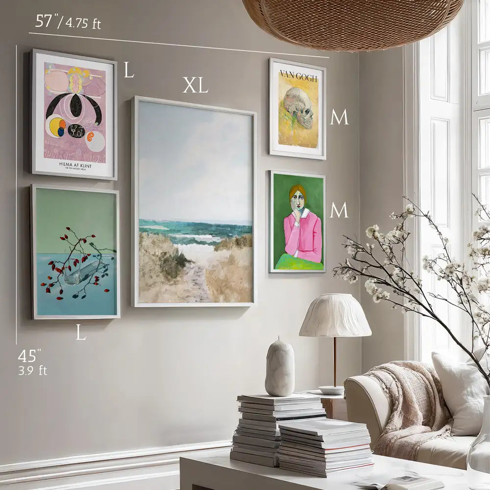 Soft Expressions Gallery Wall Set Of 5 - 57Wx45H / Matte Paper / Rolled Art - Nook At You