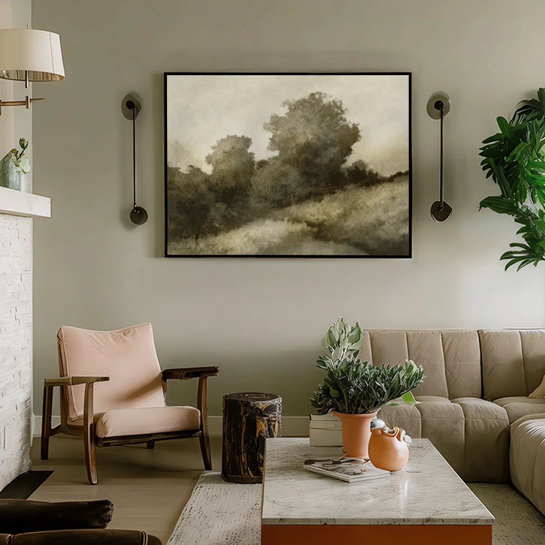 Devon Hill Landscape Wall Art Painting - XS / Matte Paper / Rolled Art - Nook At You
