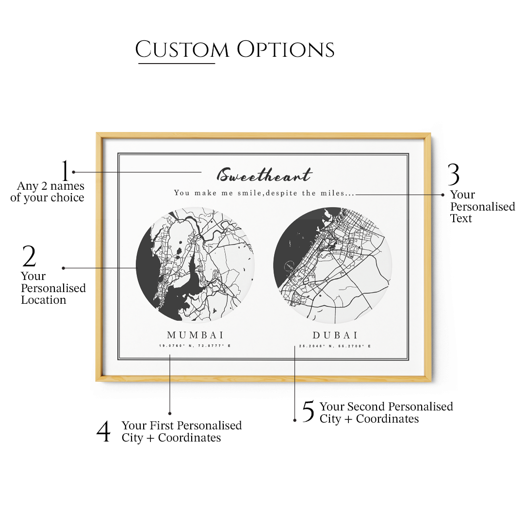 Personalised Street Map Art - Dual Expression - Black - XS / Canvas / Rolled Art - Nook At You