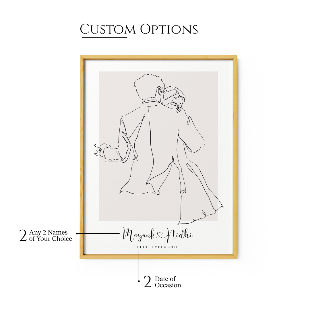 Personalized Line Art - Dance - XS / Matte Paper / Rolled Art - Nook At You