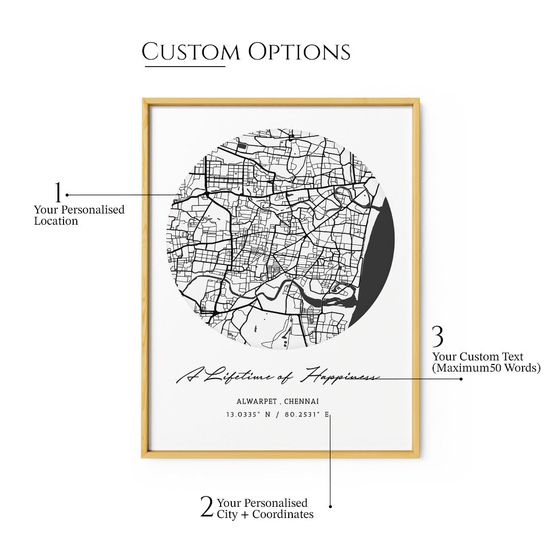 Map Art - White - The Minimalist - XS / Canvas / Rolled Art - Nook At You