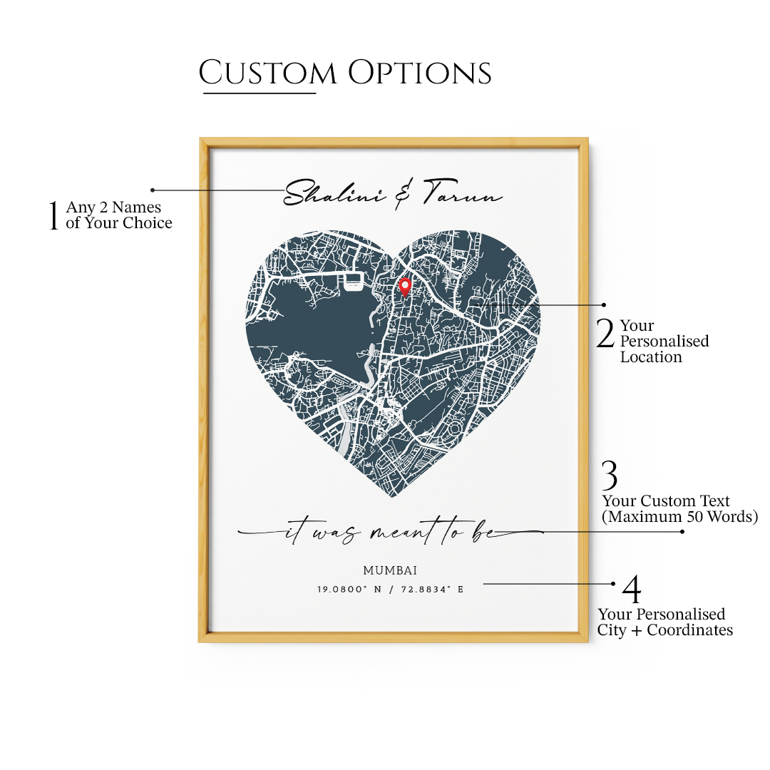 Custom Street Map Art - Deep Blue - Love - XS / Matte Paper / Rolled Art - Nook At You