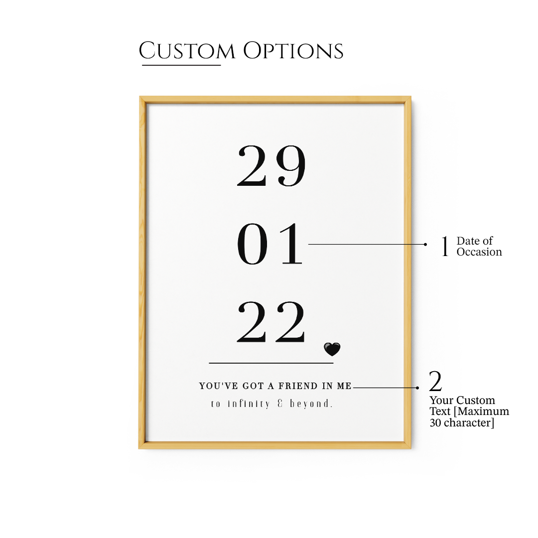 Personalized Date Poster - XS / Matte Paper / Rolled Art - Nook At You