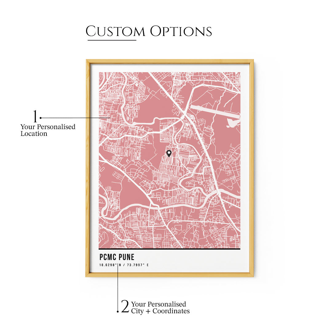 Personalized Street Map Art - Baby Pink - Pantone - XS / Canvas / Rolled Art - Nook At You