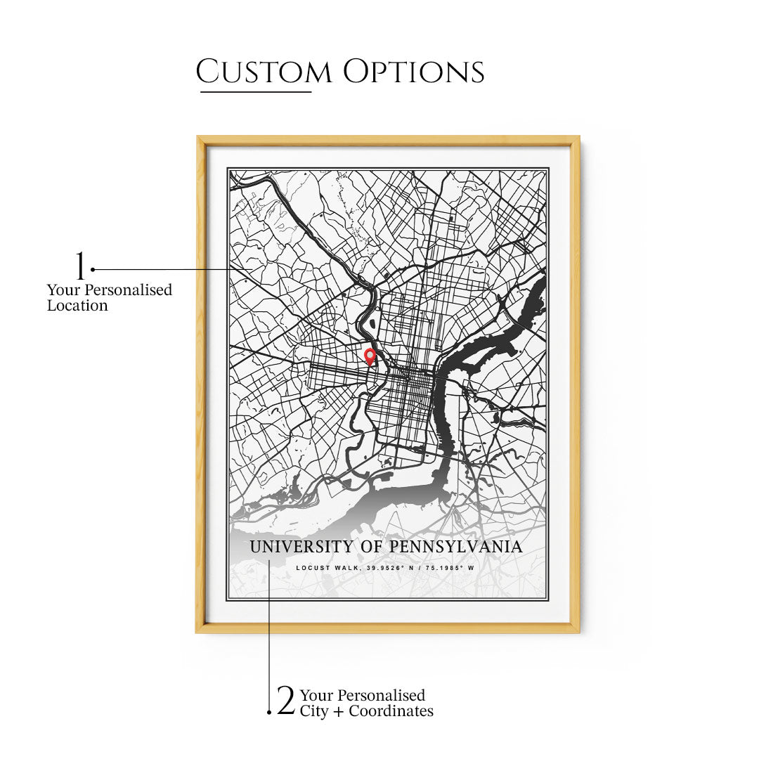 Map Art - White - Classic - XS / Matte Paper / Rolled Art - Nook At You