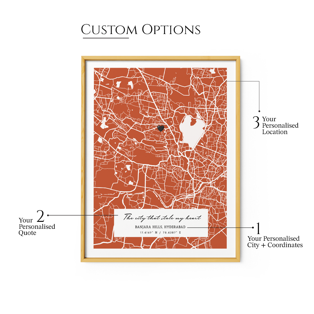 Custom Street Map Art - Burnt Orange - The Executive - XS / Matte Paper / Rolled Art - Nook At You