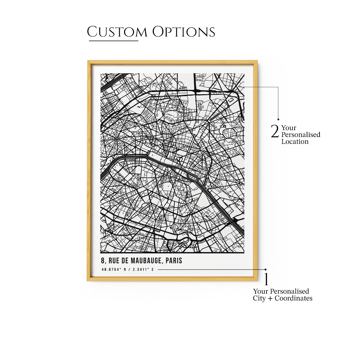 Street Map Art - White - Pantone - XS / Canvas / Rolled Art - Nook At You