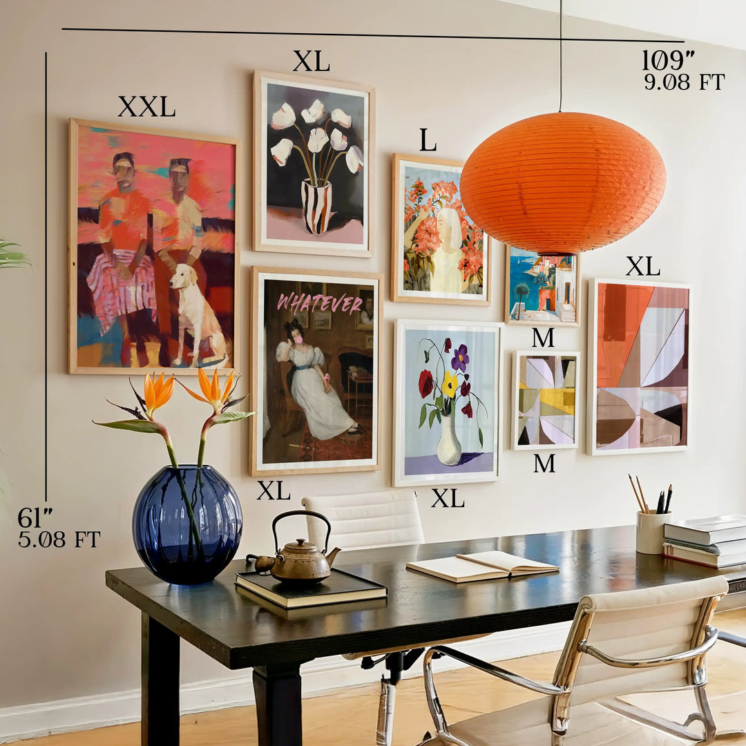 Sienna Montage Gallery Wall Set Of 8 - 109Wx61H / Canvas / Rolled Art - Nook At You