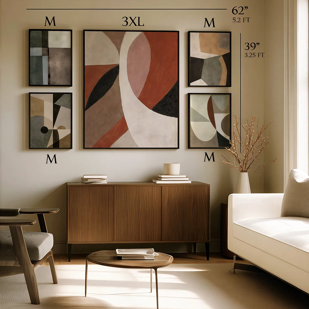 Earthline Gallery Wall Set Of 5 - 62Wx39H / Canvas / Rolled Art - Nook At You
