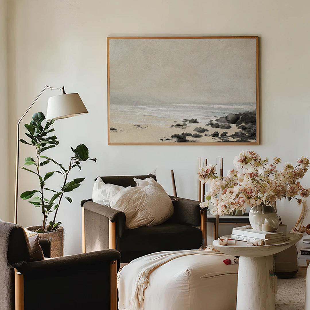 Beach Horizontal Landscape Painting - XS / Matte Paper / Rolled Art - Nook At You