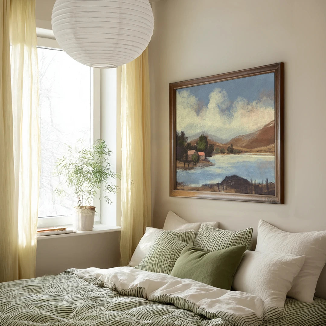 Lake Vista Landscape Painting - XS / Matte Paper / Rolled Art - Nook At You