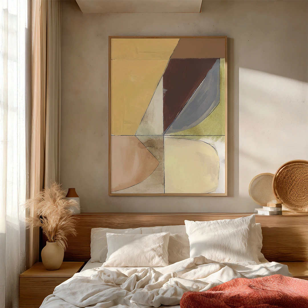 Warm Angles Modern Abstract Painting - XS / Matte Paper / Rolled Art - Nook At You