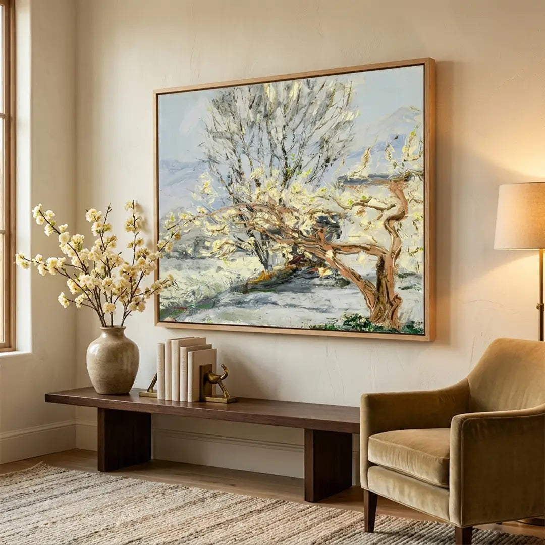 Blossoming Spring Trees Landscape Wall Art Poster - XS / Matte Paper / Rolled Art - Nook At You