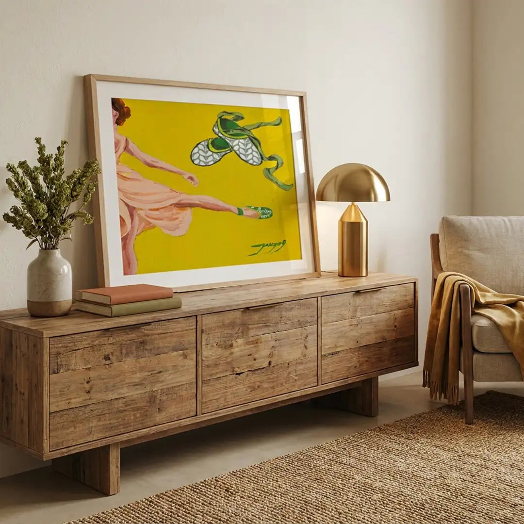 Dancing Ballerina Yellow Women Illustration Wall Art Poster - XS / Matte Paper / Rolled Art - Nook At You