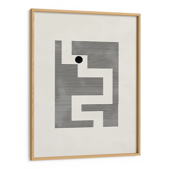 Minimalist Maze Abstract Art-Wooden Frame-Nook At You