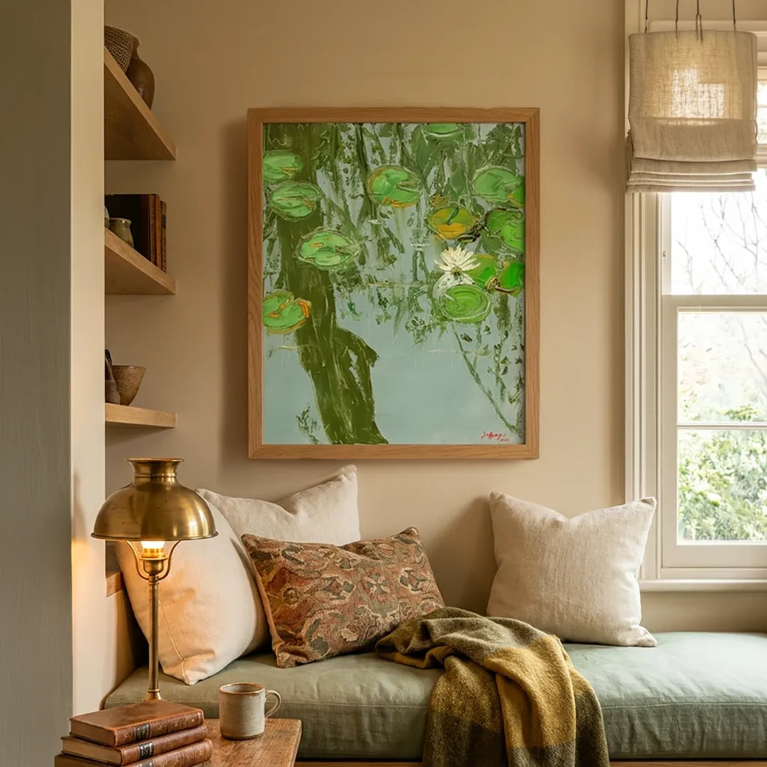 Serene Water Lilies Botanical Wall Art Print - XS / Matte Paper / Rolled Art - Nook At You